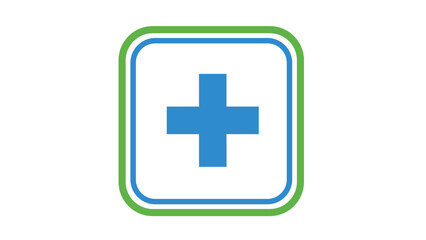 Obraz premium Blue Cross Medical Health Care Symbol.