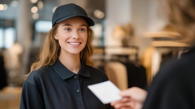 A retail associate patiently assisting a customer with a return, building trust through respectful service and problem resolution. cinematic color correction, natural uneven lighting yet gentle