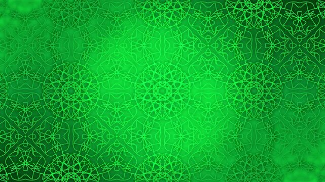 Green Abstract Geometric Mandala Pattern Background with Intricate Line Art Motion Graphics