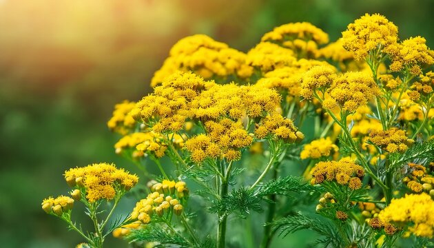 isatis tinctoria dyer s woad yellow flowers closeup selective focus