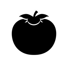 Tomato Icon - Simple Silhouette of a Fresh, Ripe Tomato.