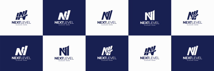 Letter N accounting and finacial logo design. Can be used for marketing, investment, business growth icon design template.