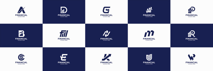 Accounting and financial business growth graphic icon. Investment, marketing, management, strategic business logo.