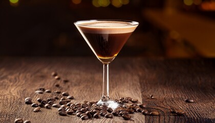 coffee martini with coffee beans elegant and refreshing drink