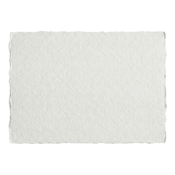 Blank handmade white paper sheet with deckle edges