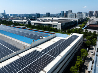 solar power on rooftop of factoy building