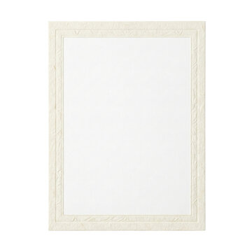 Blank white paper sheet with embossed frame border