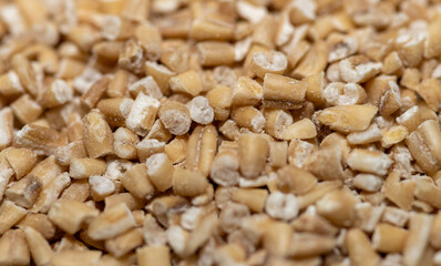 steel cut oats close up macro background