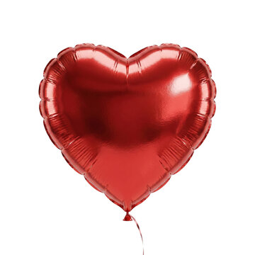 Glossy red heart-shaped foil balloon