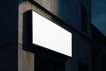 Blank illuminated sign mockup png, transparent design