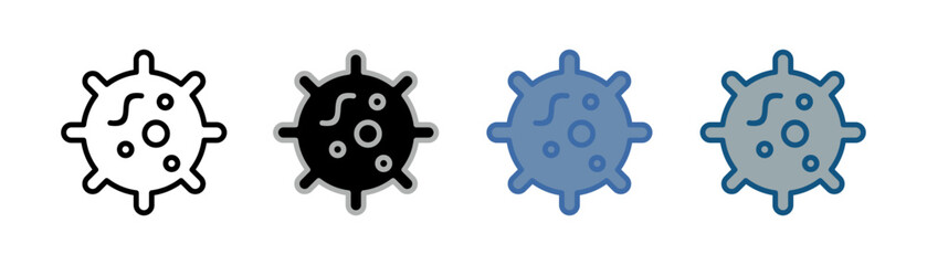
virus icon set multiple style collection with bacteria design