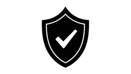 Black Shield Icon with White Checkmark.