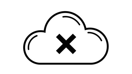 Fototapeta premium Cloud Icon with Cross Symbol Inside 1.