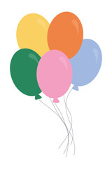 Set of balloons for the holiday. Birthday design