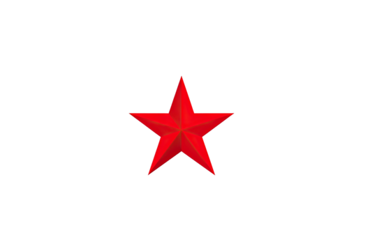 A vibrant, ruby-red star shape against an expansive black backdrop. Simple, elegant, and bold design - Powered by Adobe