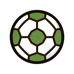 Obraz premium Simplified graphic of a soccer ball with green pentagons on a solid black background