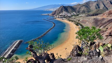 Playa de Las Teresitas, the most beautiful beach on the island of Tenerife 