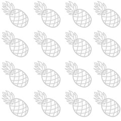 Seamless pattern of pineapple, Hand drawing Doodle pineapple. pineapple doodle pattern background, pineapple Seamless Pattern for coloring kids books
