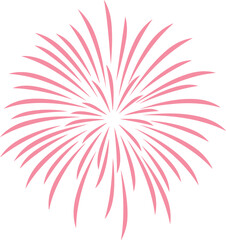 Pink Firework Explosion Isolated on White Background Celebration Burst