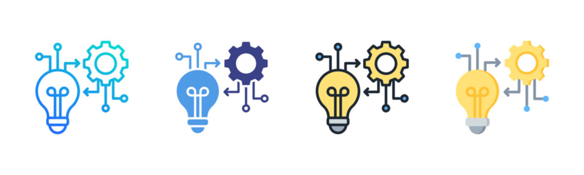 Implementation icon set multiple style collection