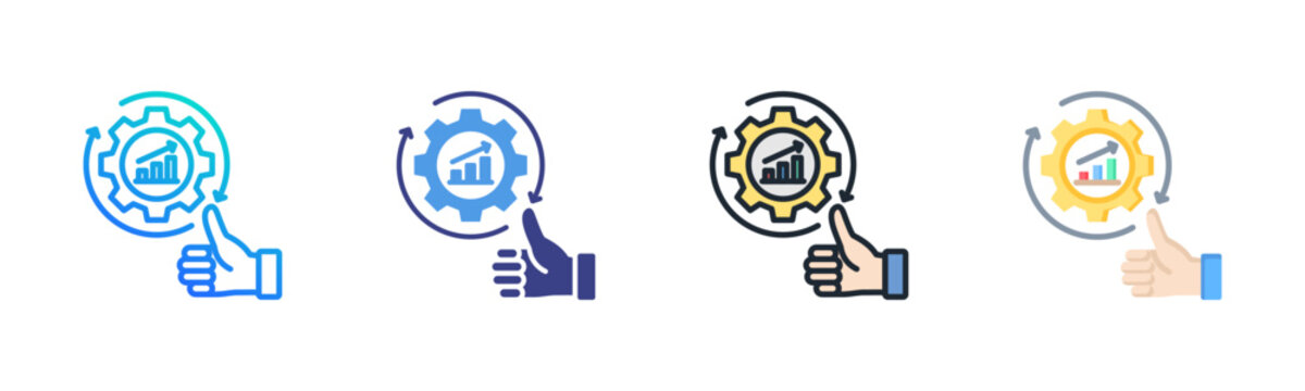 Advantage icon set multiple style collection