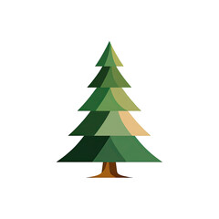 Obraz premium An illustration of a stylized evergreen tree with triangular layers. A simple design