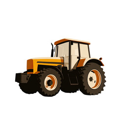 Obraz premium A stylized illustration of a tractor, rendered with shades of tan and brown, set on a dark background