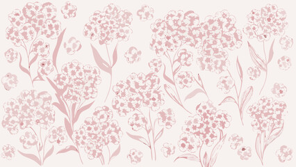 seamless pattern with pink flowers