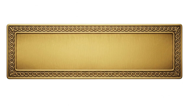 Golden nameplate design isolated on transparent background