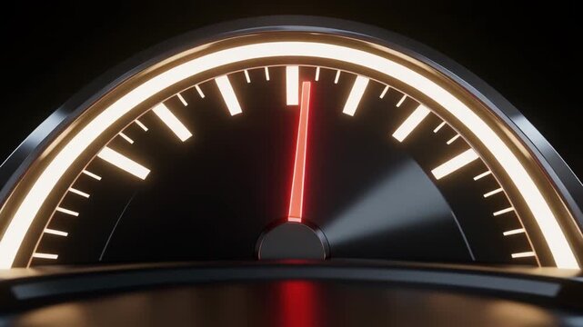 Elegant car dashboard speedometer with blue backlight effect