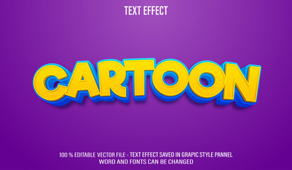 Cartoon 3d editable text effect style