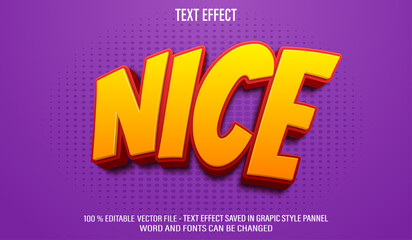 Nice Comic 3d editable text effect style