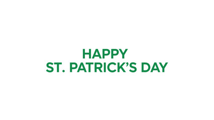 St patrick's day greeting card with green typography on white background simple design for celebration