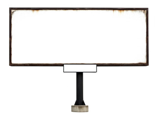 Obraz premium Rusty billboard frame isolated on transparent background
