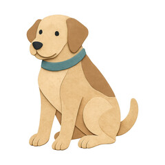 Fototapeta premium PNG Adorable paper-cut dog illustration.