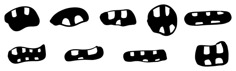 cartoon mouth vector silhouette