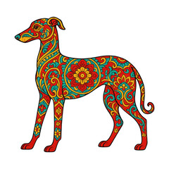 Obraz premium PNG Colorful ornate dog illustration