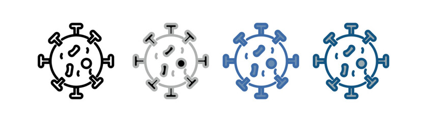 
infection icon set multiple style collection with bacteria virus design