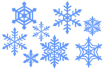 雪の結晶のイラスト素材セット