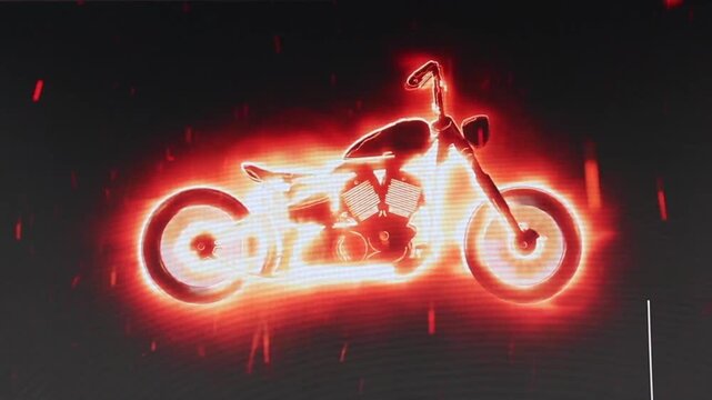 Magisches Feuer eines Motorrads