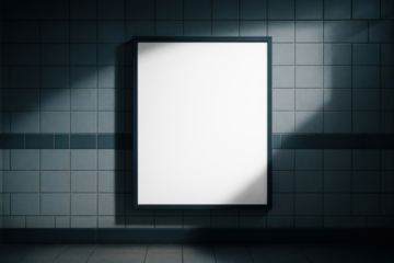 Subway poster mockup png, transparent design