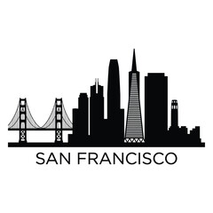 Fototapeta premium san francisco city skyline with golden gate bridge