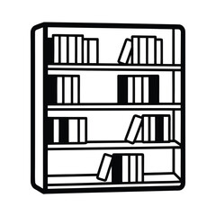 library bookshelf illustration