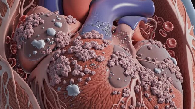 3D Animation of Libman-Sacks Endocarditis Affecting the Heart Valves and Chambers