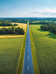 Obraz premium Farmland Scenery and Rural Landscape under a Clear Sky