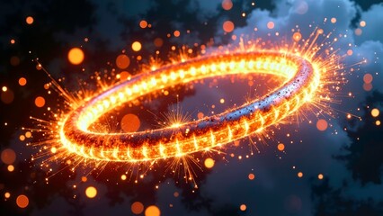 Light effect circular particle scene