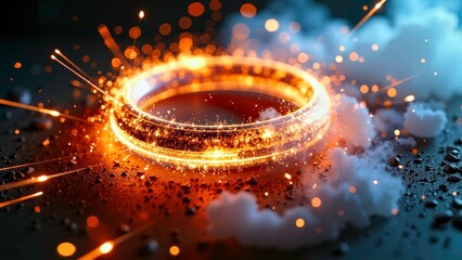 Light effect circular explosion scene