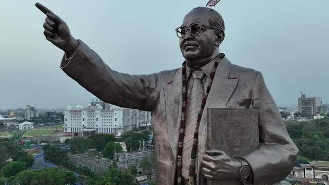 Aerial View of Ambedkar Statue in Hyderabad