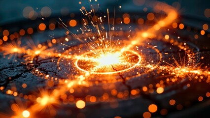 Light effect explosion and radiation scene