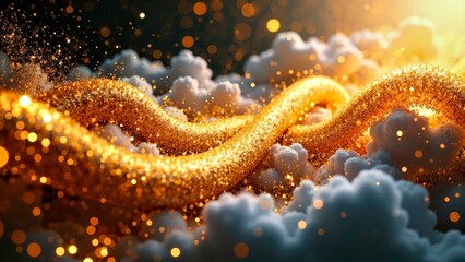 Light effect, warm tone, spiral scene